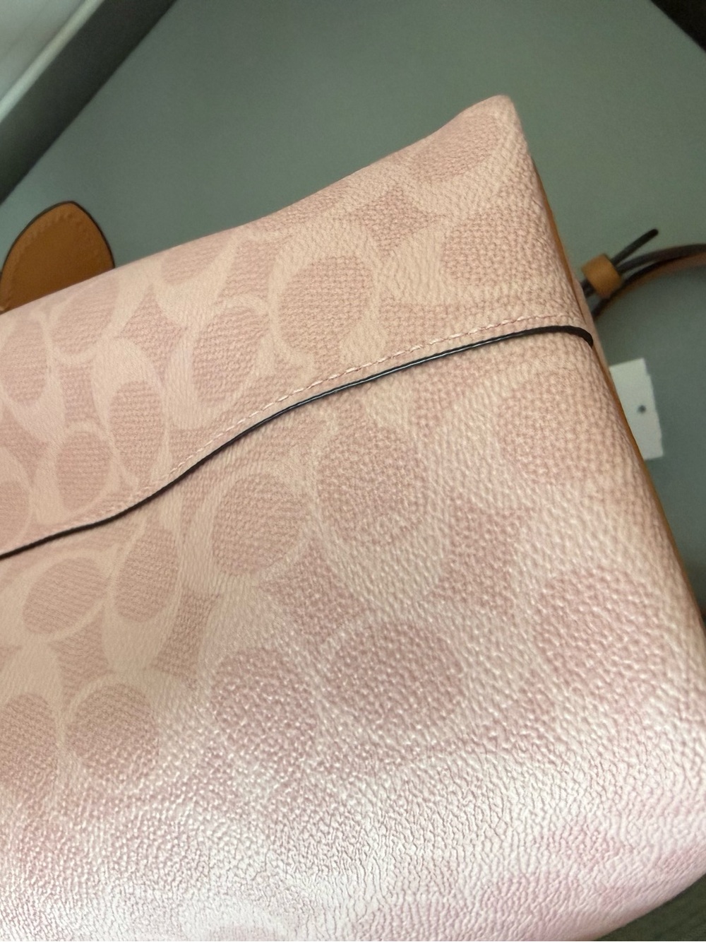 NWOT Coach Outlet Rowan bucket bag in powder pink WITHOUT tea rose charm - Picture 7 of 10